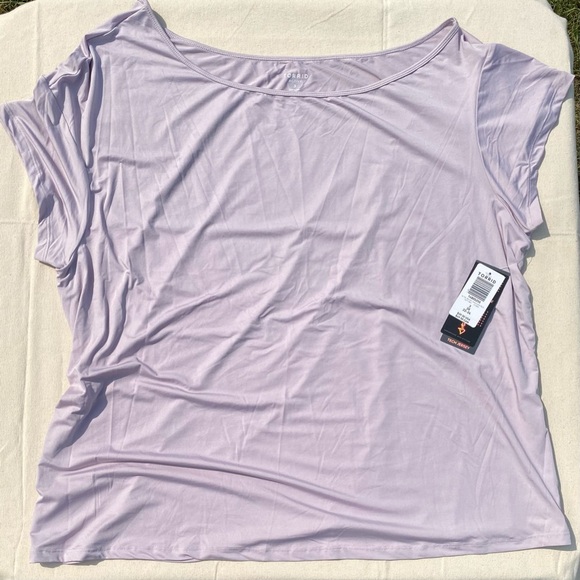 NWT Torrid Off Shoulder Jersey Tech Wicking Casual Tee Size 3 Super Soft Pastel - Picture 2 of 5